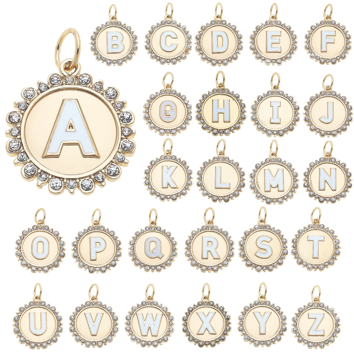 Rhinestone Letter Medallions