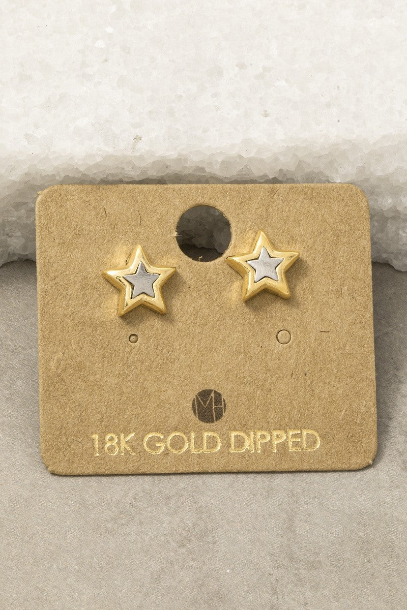 Two Tone Star Must Have Stud Earring
