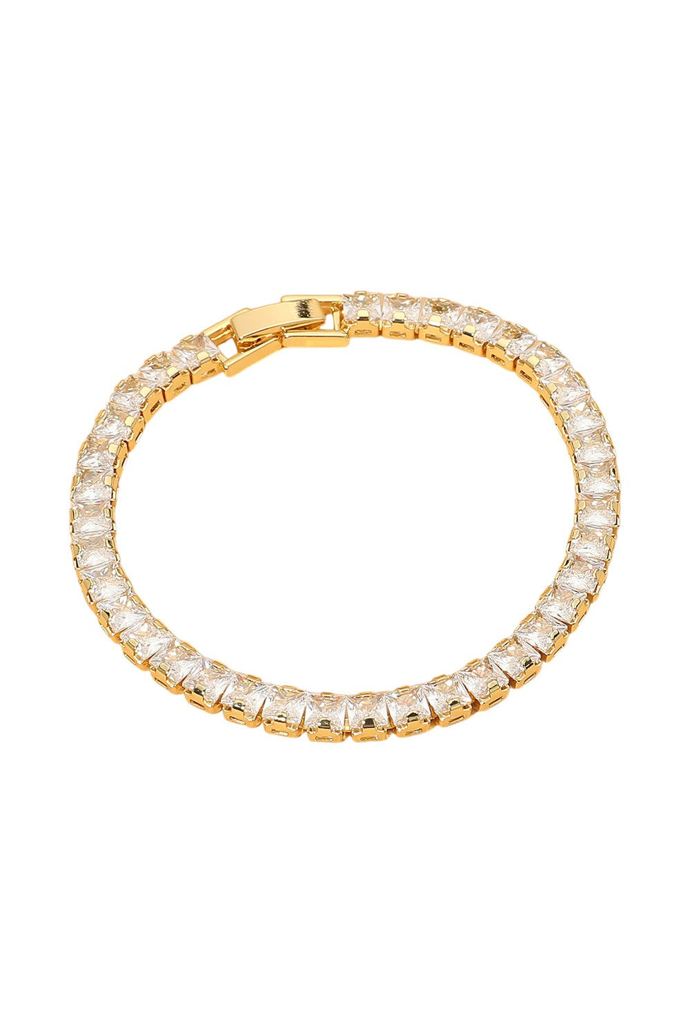 Classic Crystal Tennis Chain Bracelet-Gold