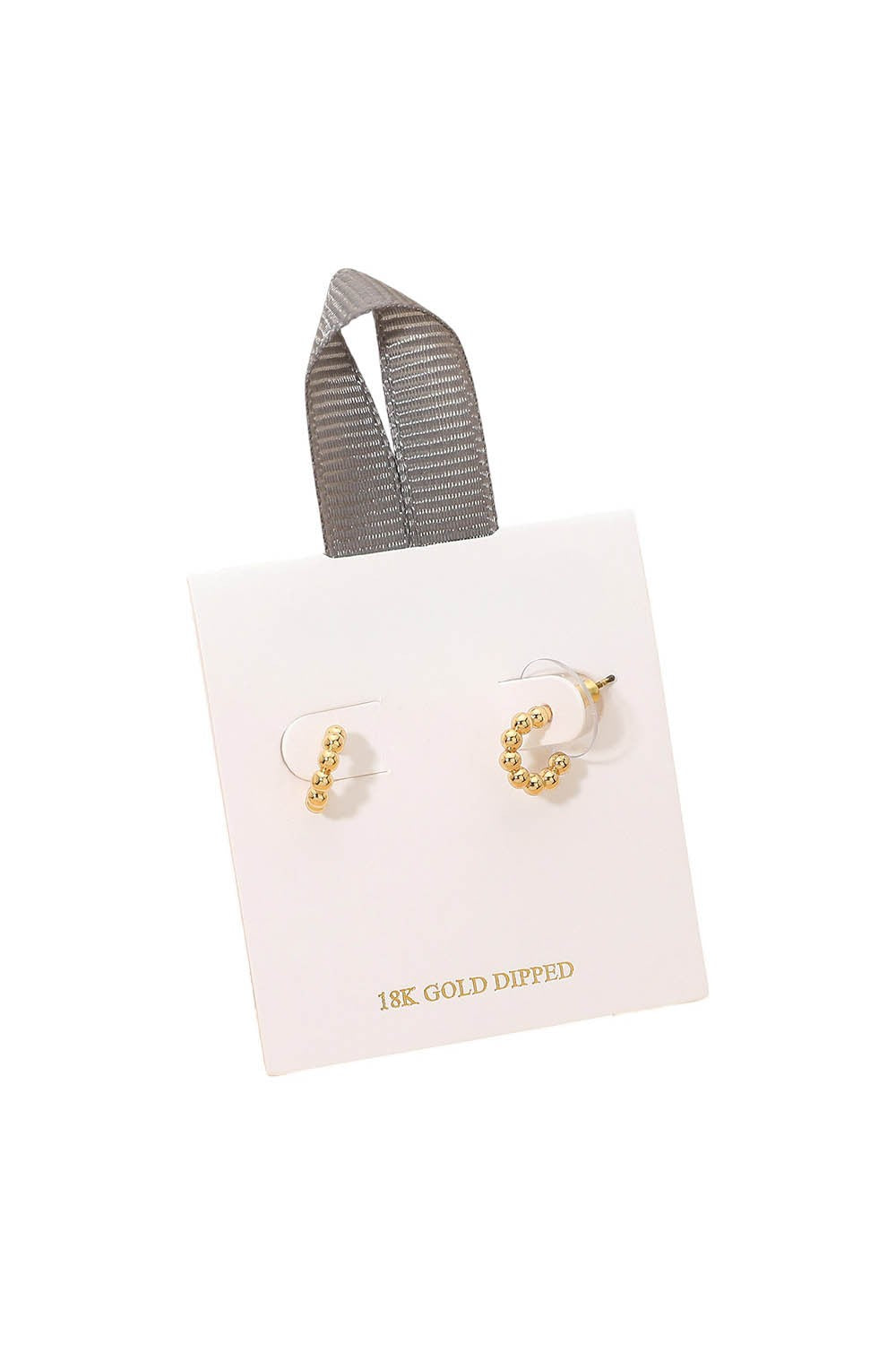 Mini Ball Bead Huggie Hoop-Gold
