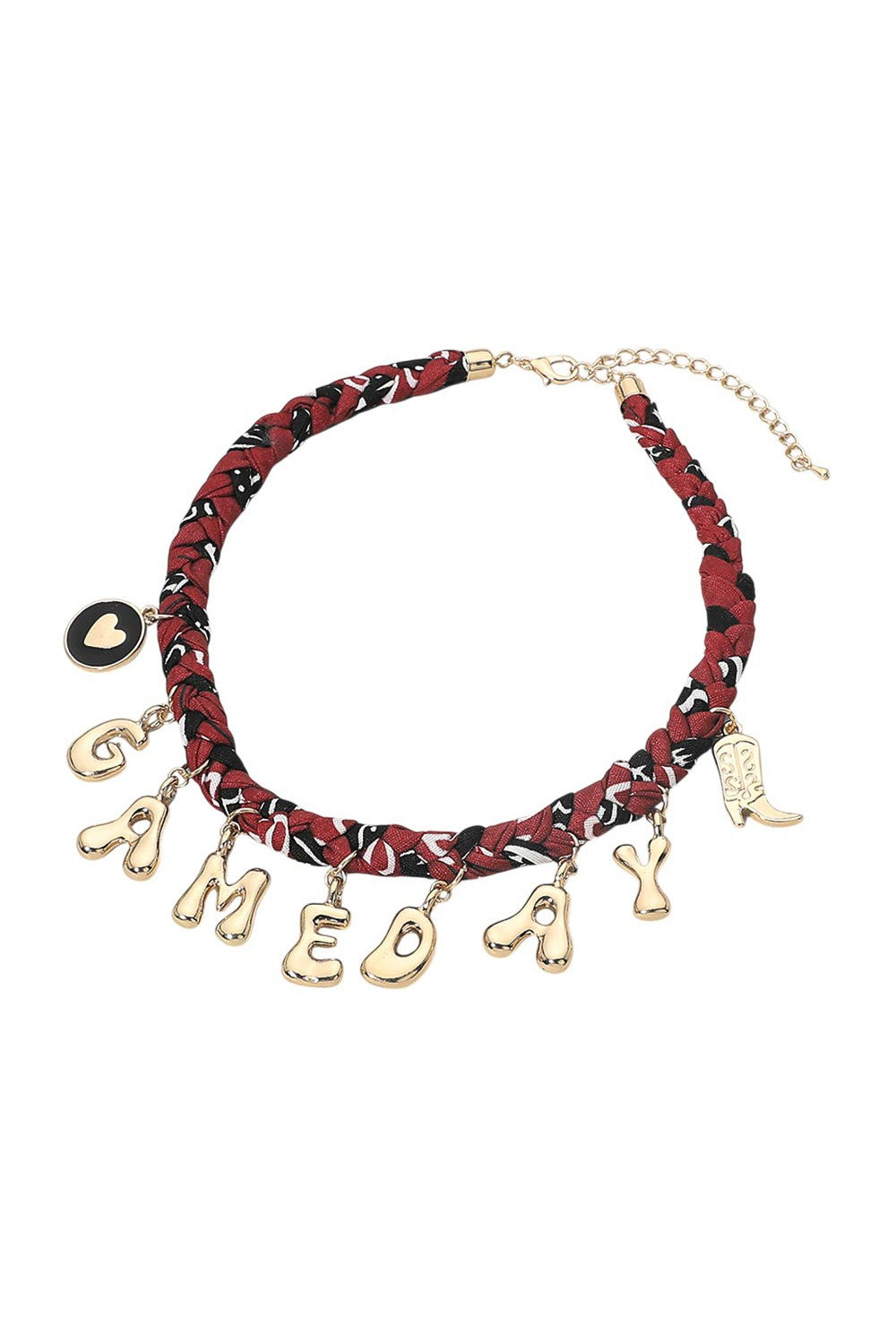 Braided Scarf Game Day Charm Necklace