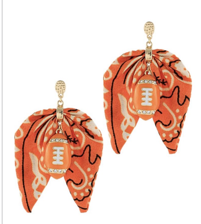 Bandana Bow Football Drop Earring