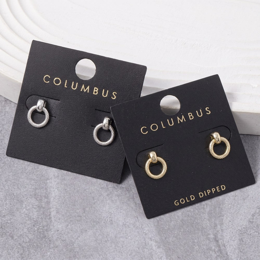 Twist Door Knocker Stud Earring
