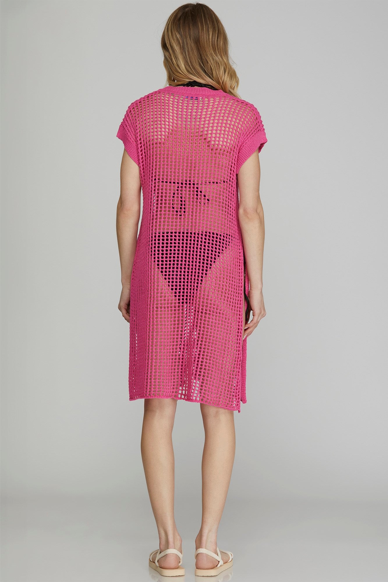 Fishnet Sweater Dress Cover Up