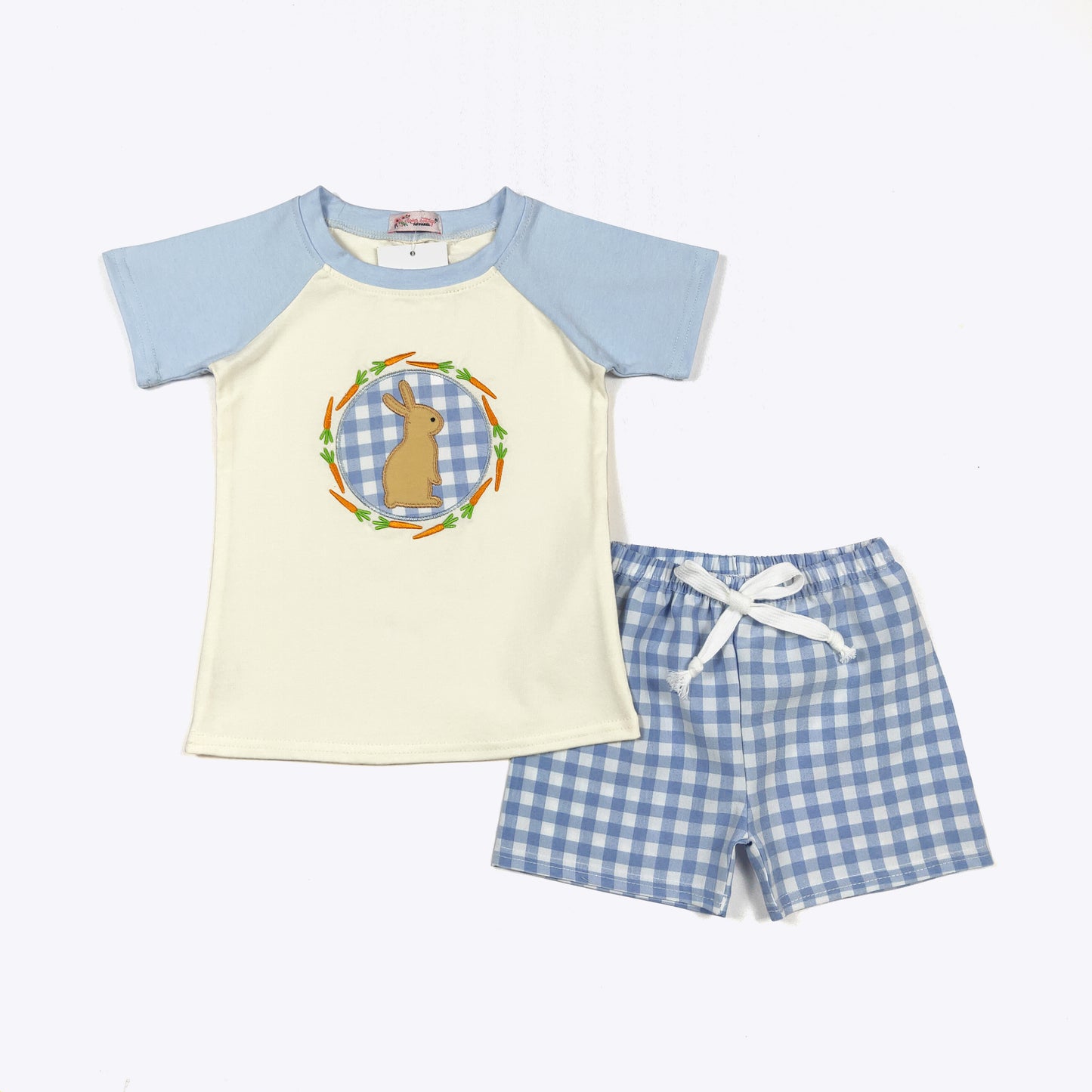 Plaid Bunny Boys Set - Blue