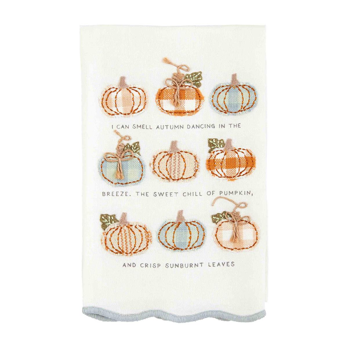 Fall Appliqué Scallop Edge Towel