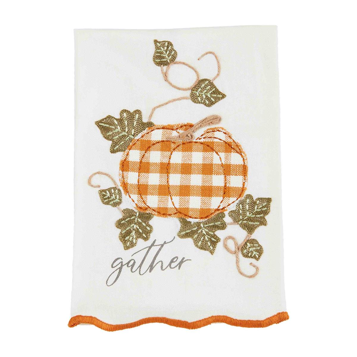 Fall Appliqué Scallop Edge Towel