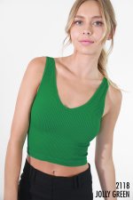 Nikibiki V-Neck Ribbed Crop Top