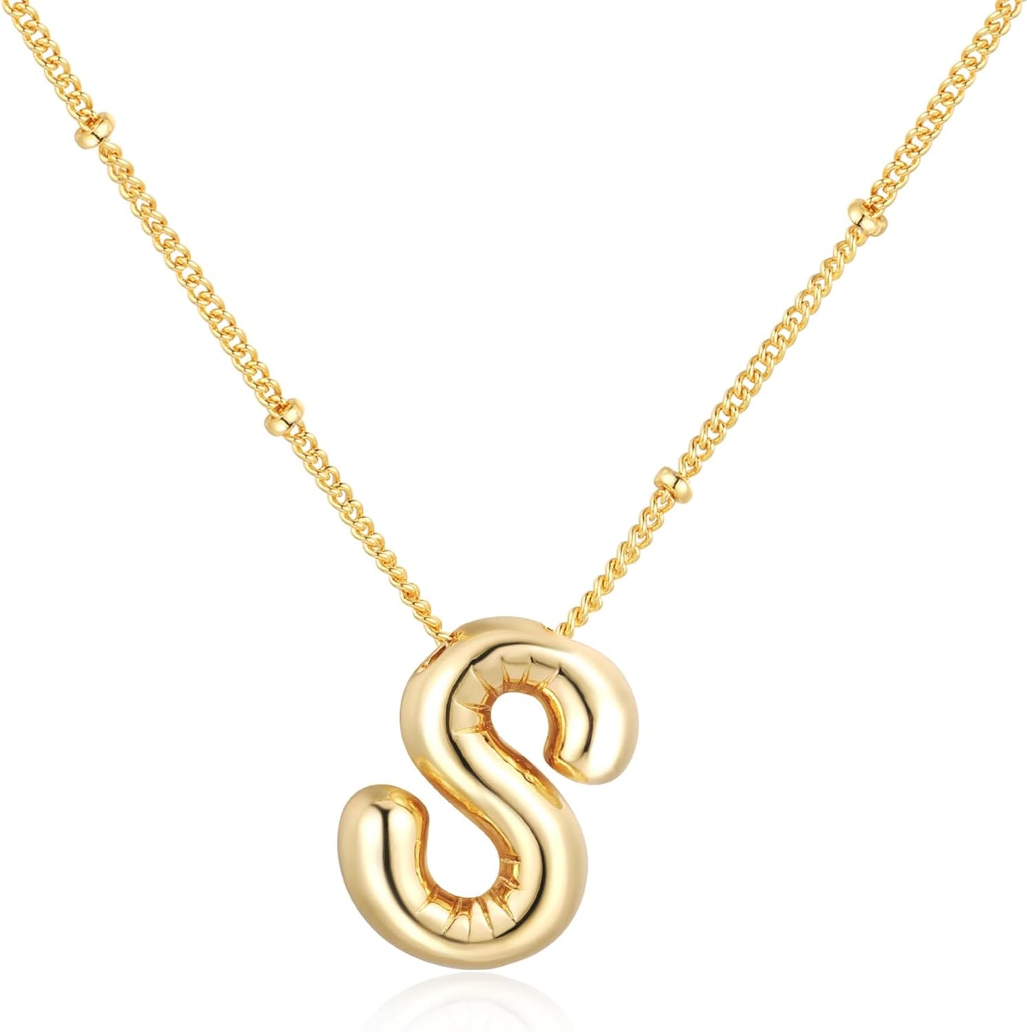 Bubble Balloon Initial Necklace
