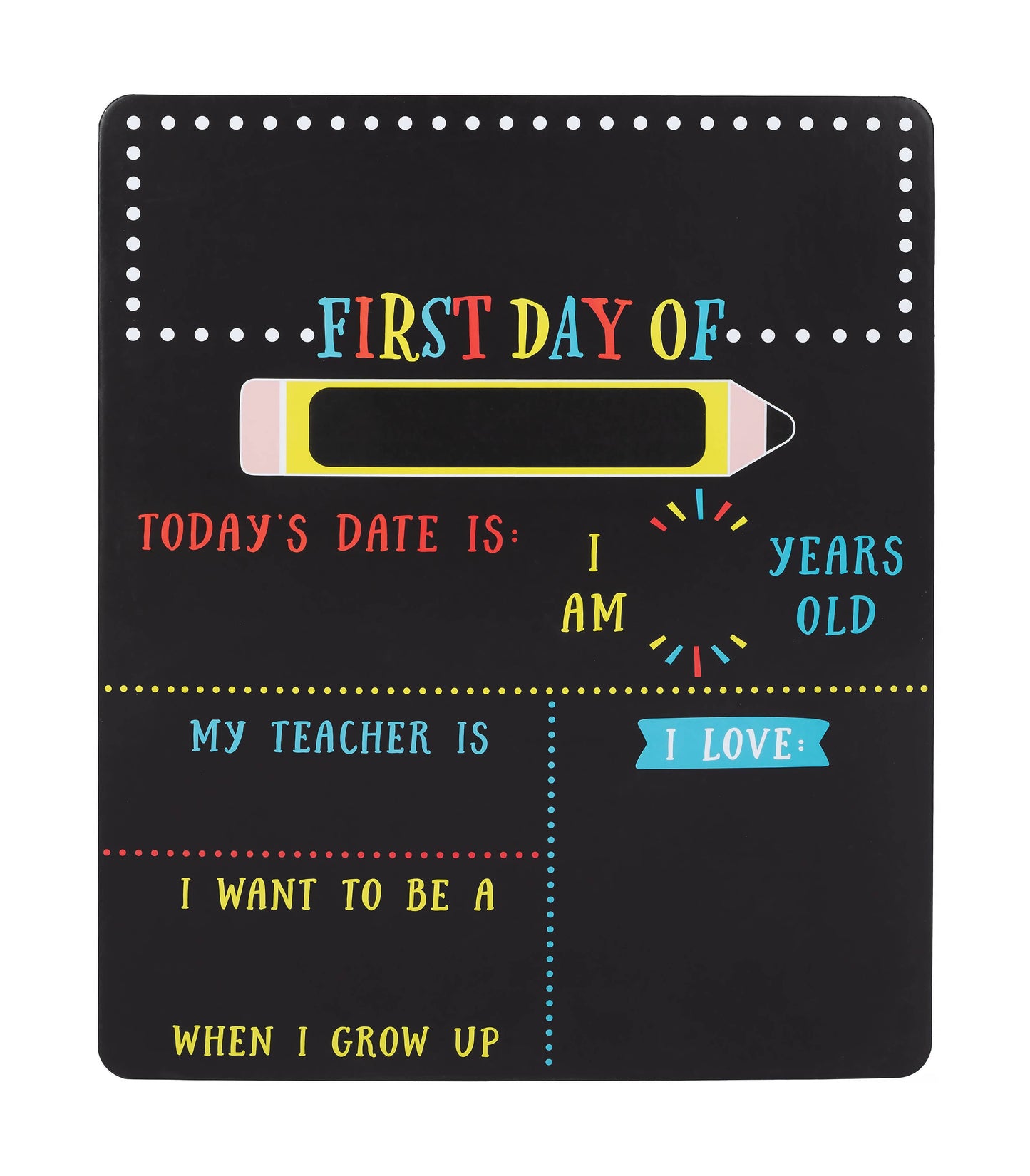 First Day and Last Day of School Reversible Chalkboard
