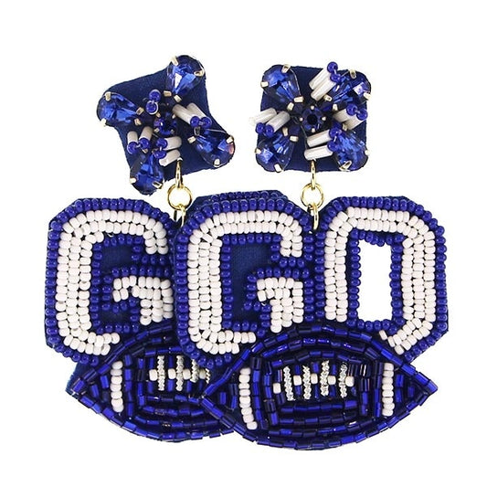 Go Football Dangle Earring