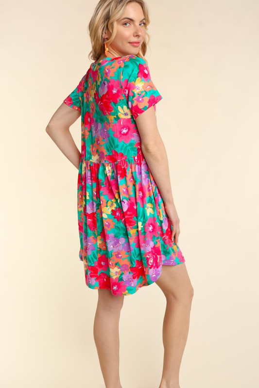 Floral Baby Doll Fit + Flare Dress