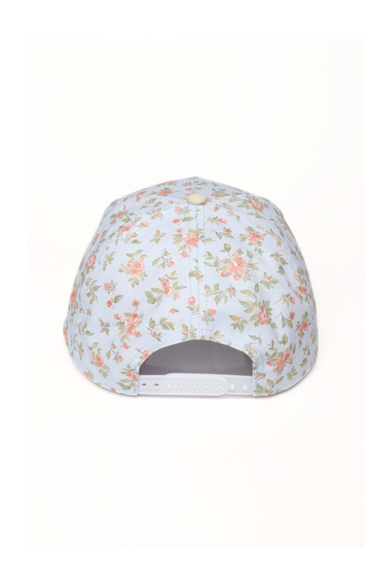 MAMA Embroidered Floral Print Two Tone Cap