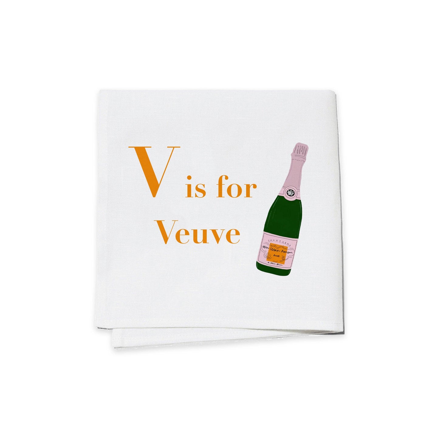 Cocktail Napkins (Set of 4) - V is for Veuve