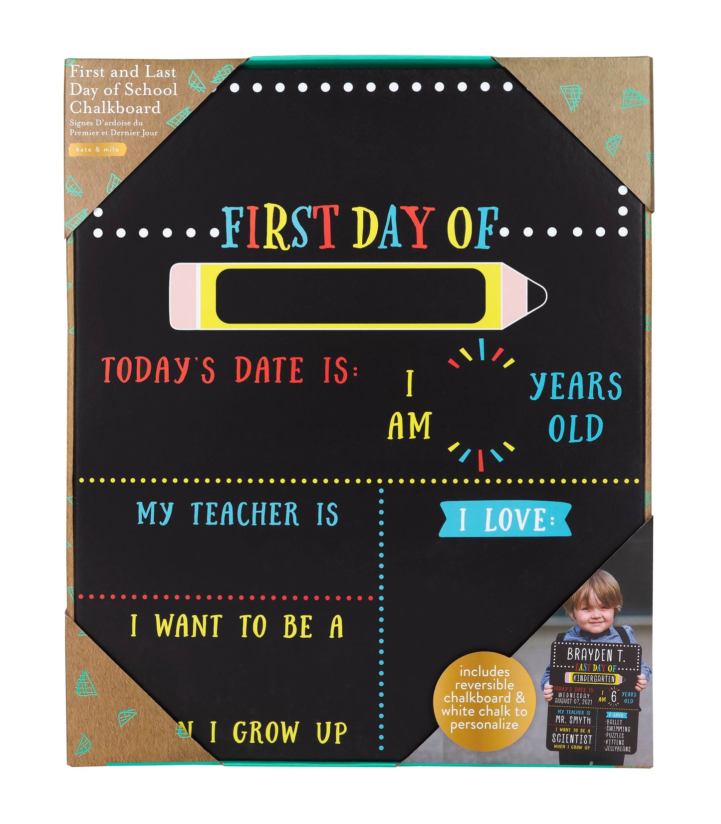 First Day and Last Day of School Reversible Chalkboard