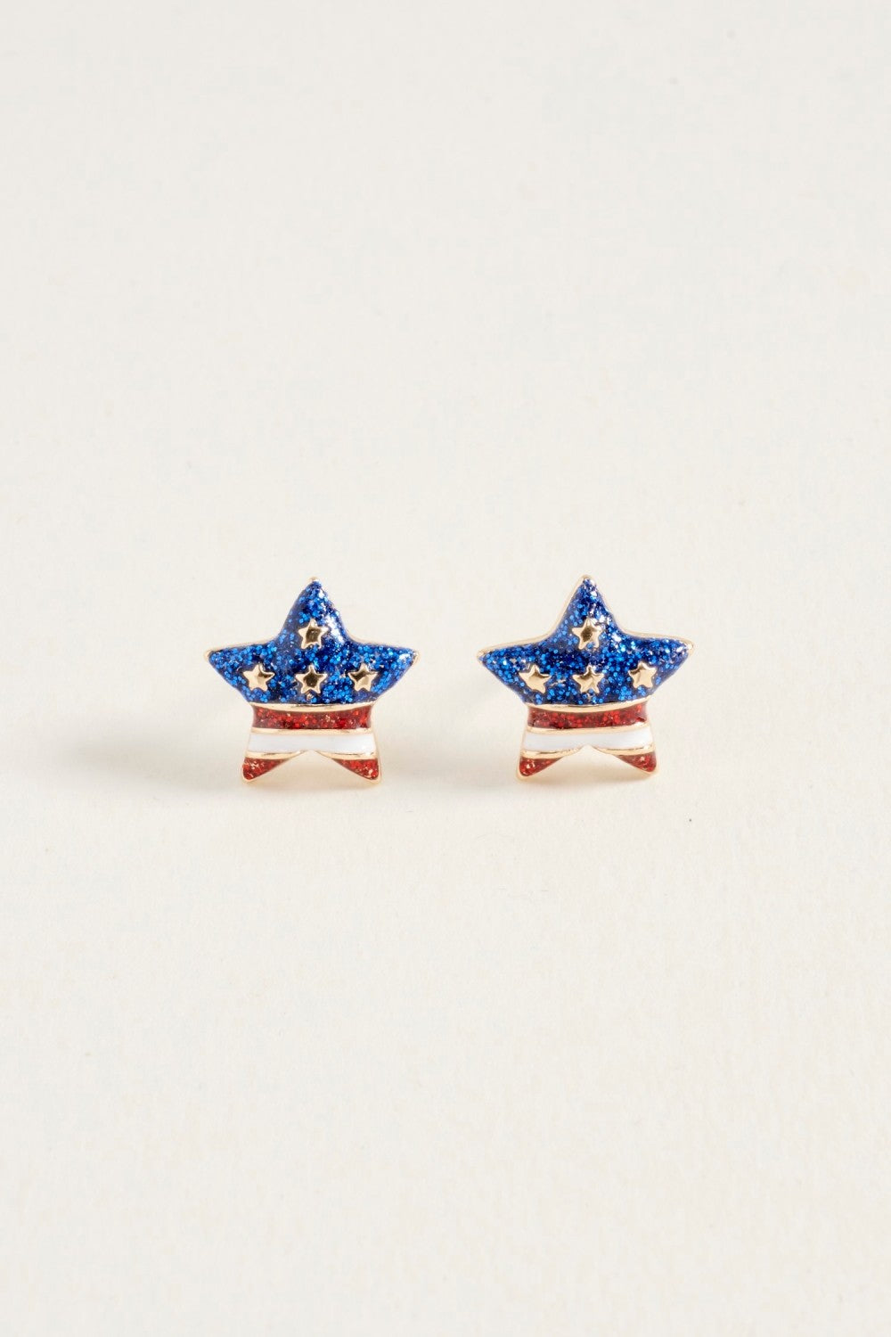 Stars & Stripes Enamel Star Stud Earring-RWB