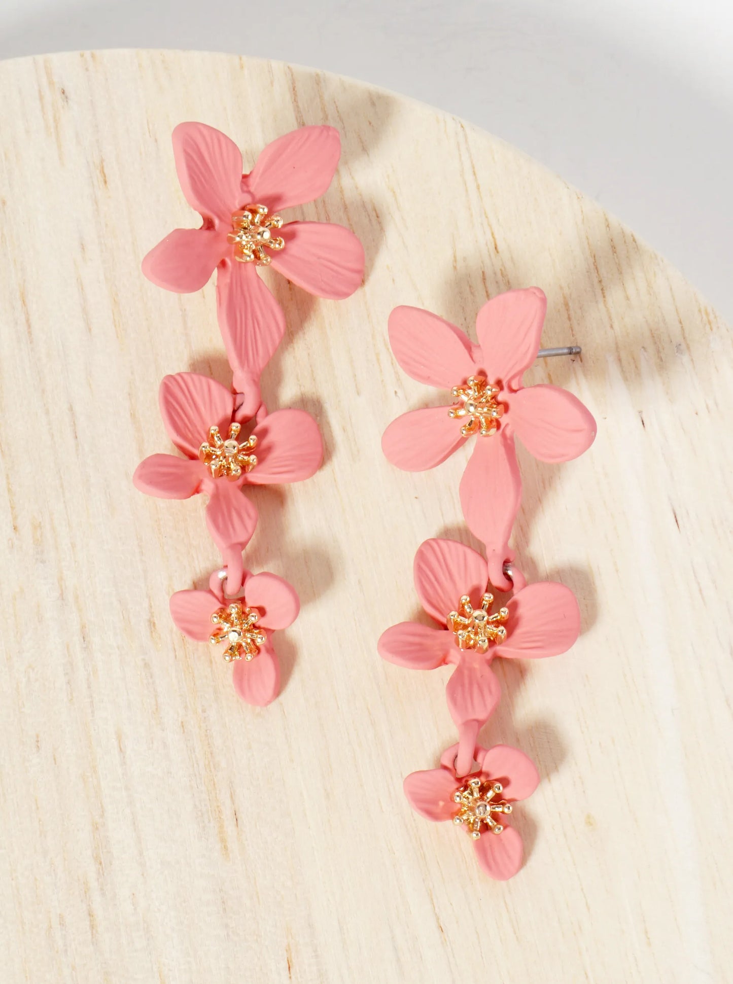 Floral Graduated Triple Drop Earring