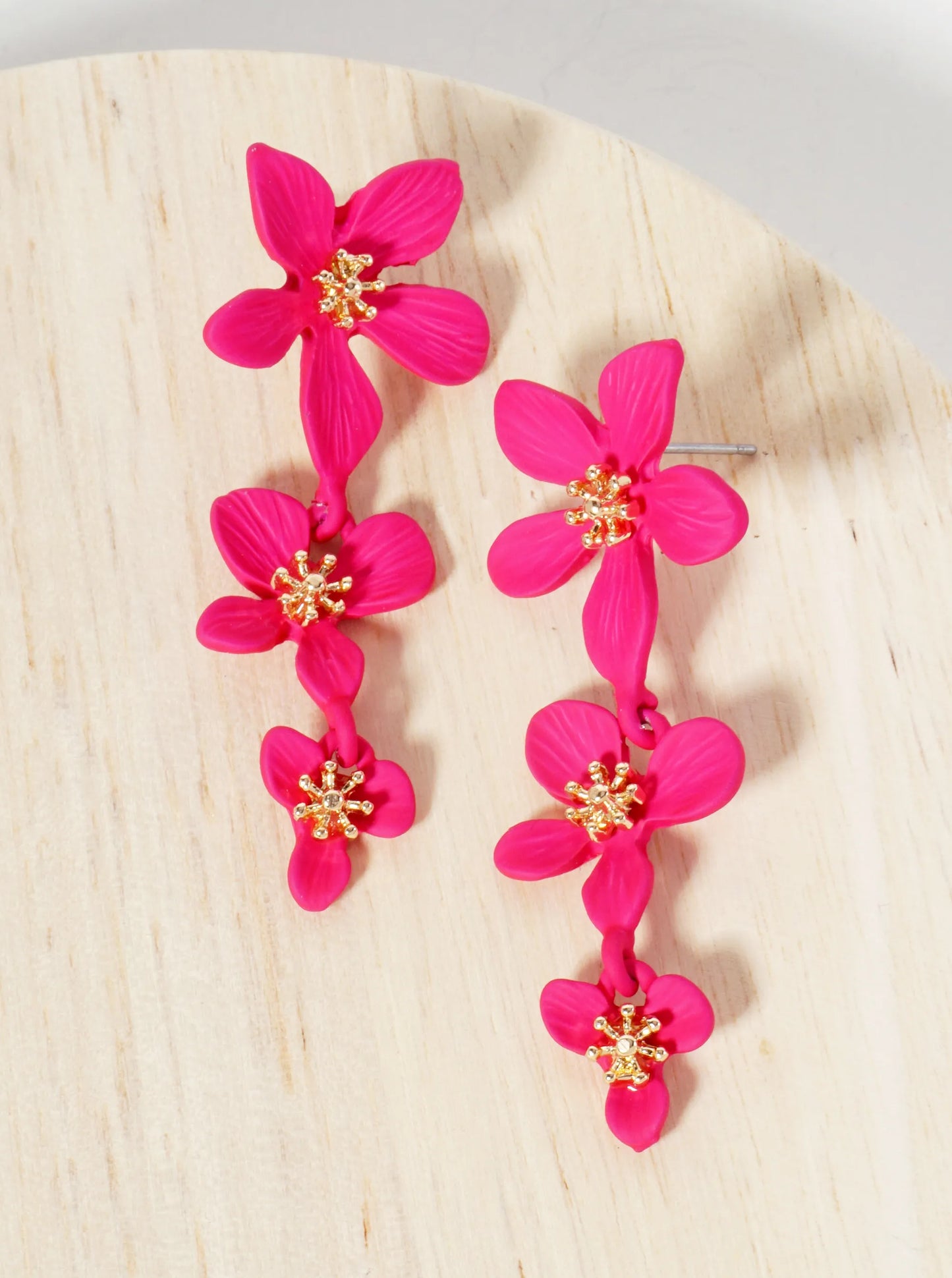 Floral Graduated Triple Drop Earring