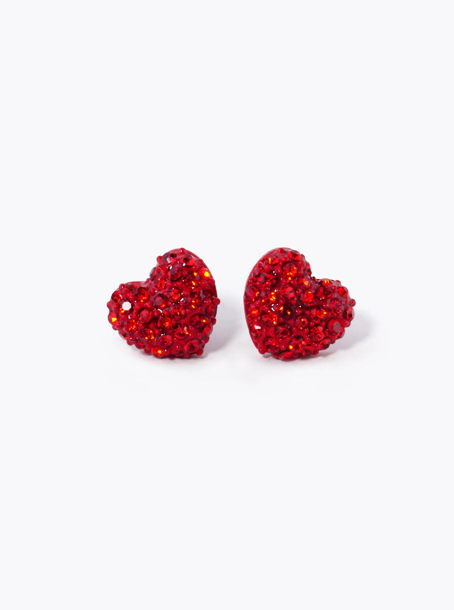 Puffy Paved Heart Stud Earring