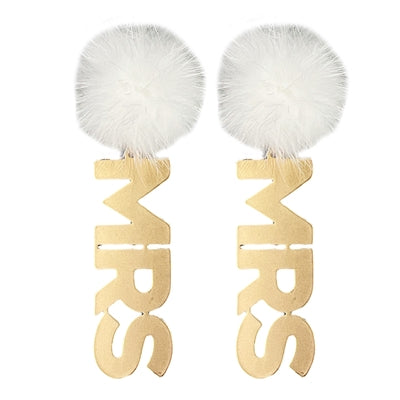 Mrs. Acrylic Pom Pom Earring