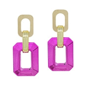 Metallic Rectangle Drop Earring