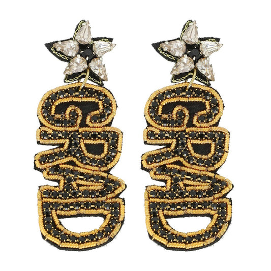 Grad Vertical Beaded Earring