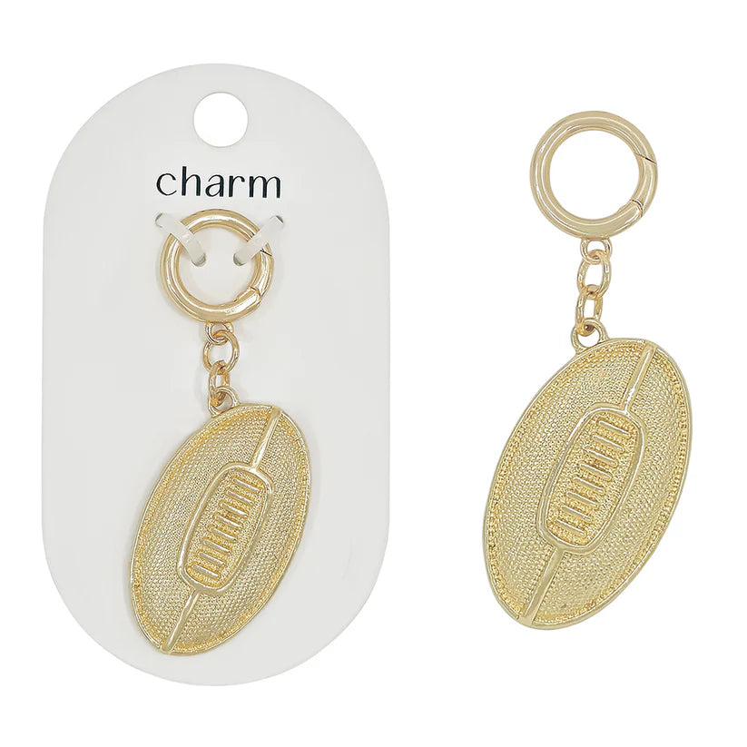 Gold Football Bag Charm