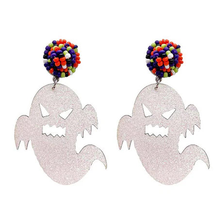 Halloween Glitter Ghost Drop Earring