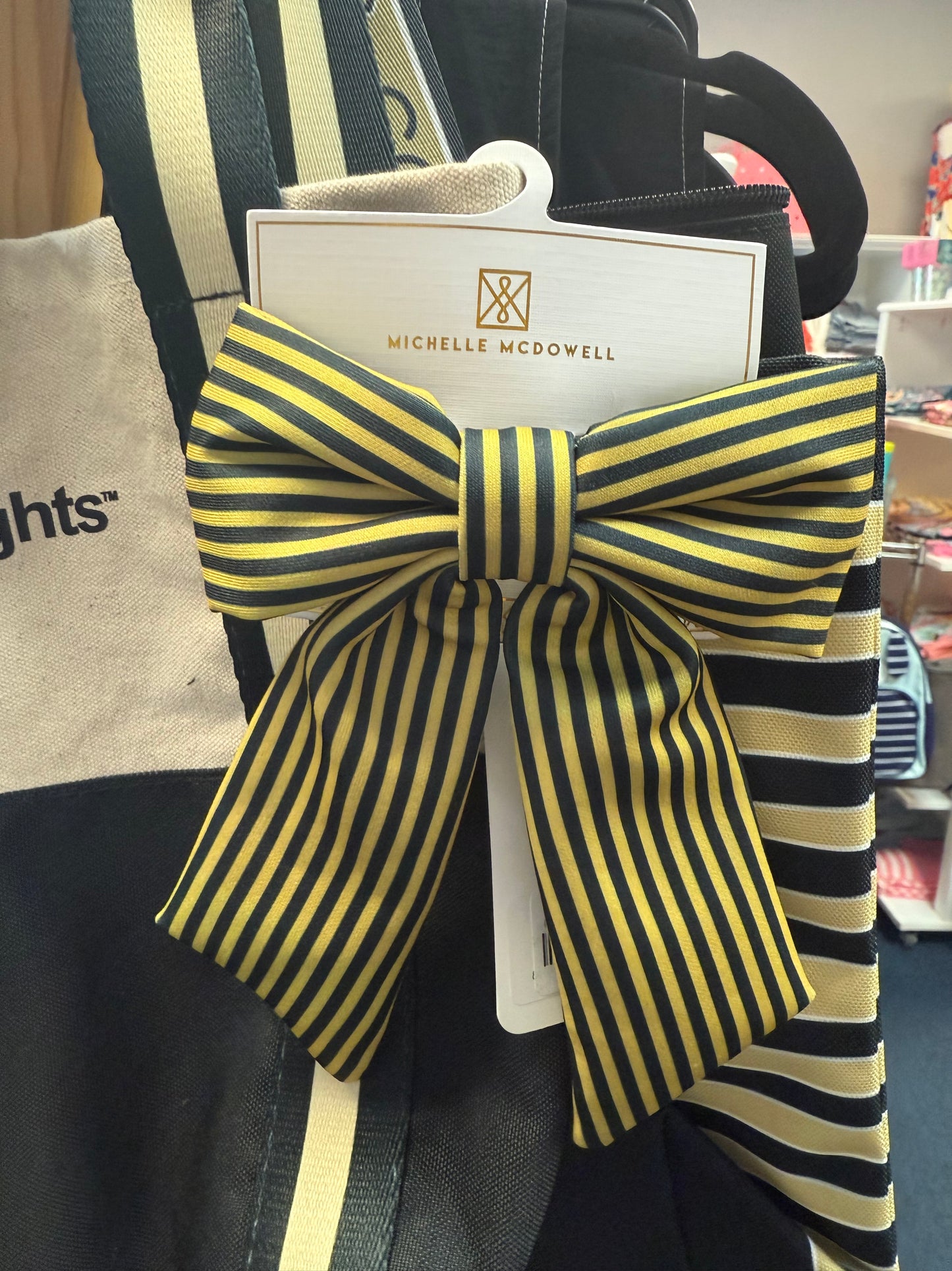Carly Hair Bow Black & Gold