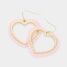 Faceted Beaded Open Heart Earring