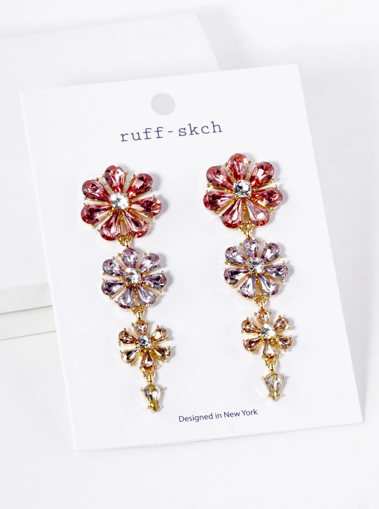 Crystal Graduated Flower Drop Earring