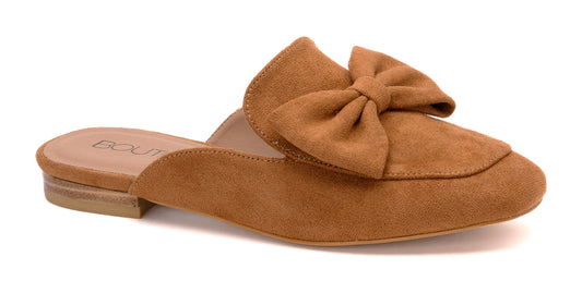 Sueded Bow Slip On Mule