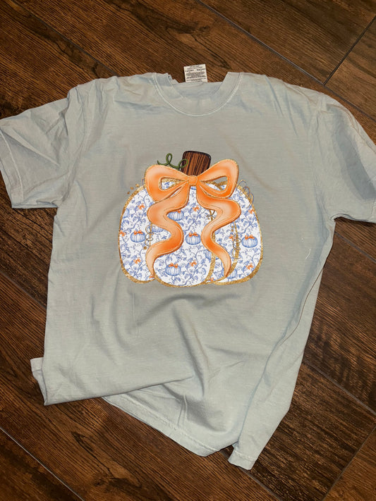 Coquette Pumpkin Bow T-Shirt
