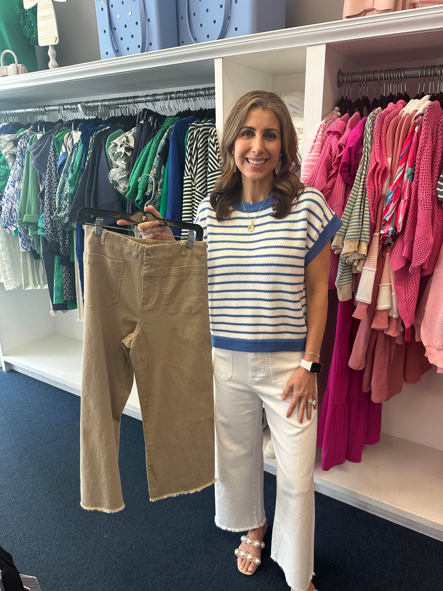 Straight Leg Raw Hem Front Pocket Pants