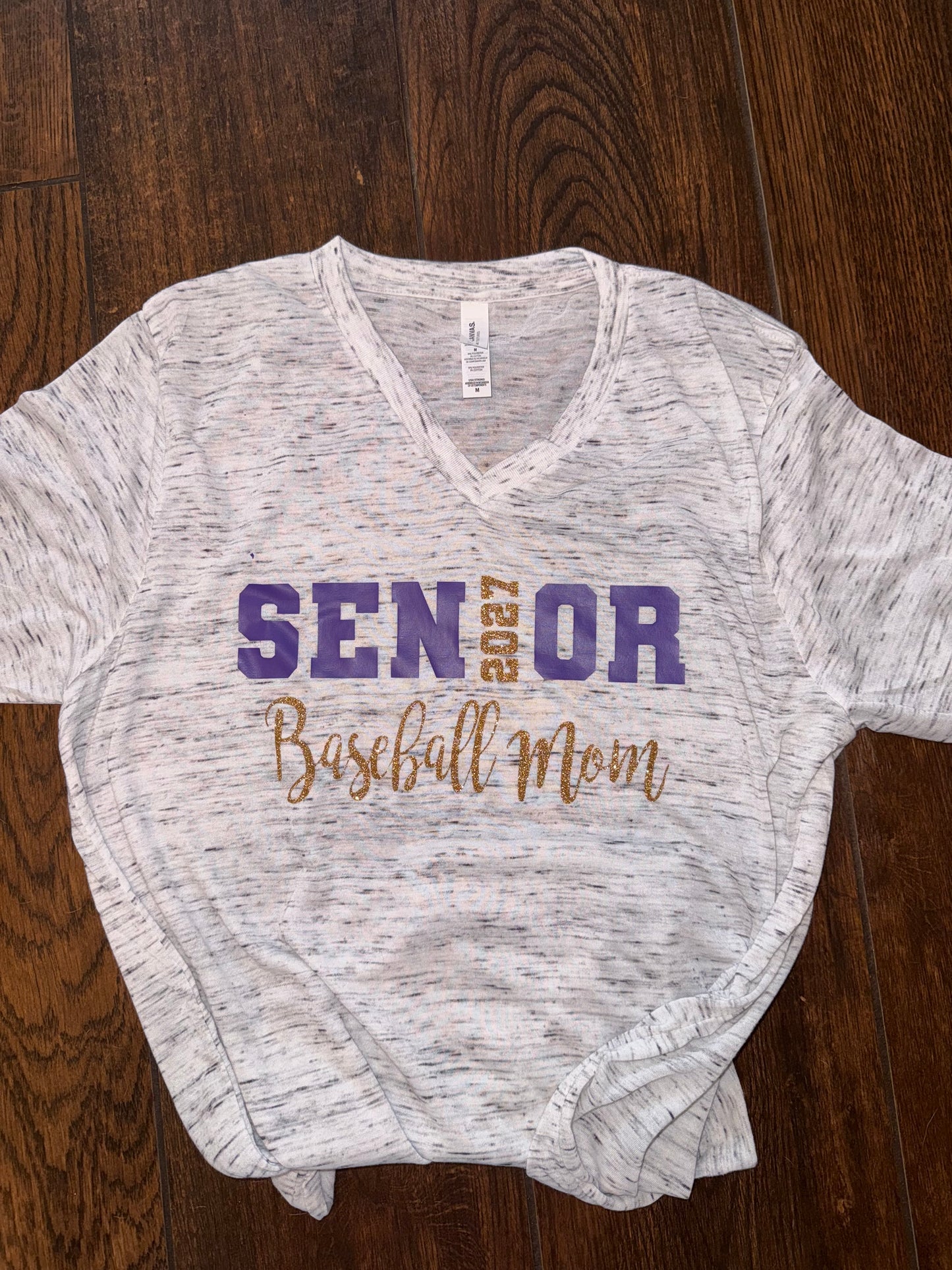 2027 Sport Mom Senior Shirt with Glitter