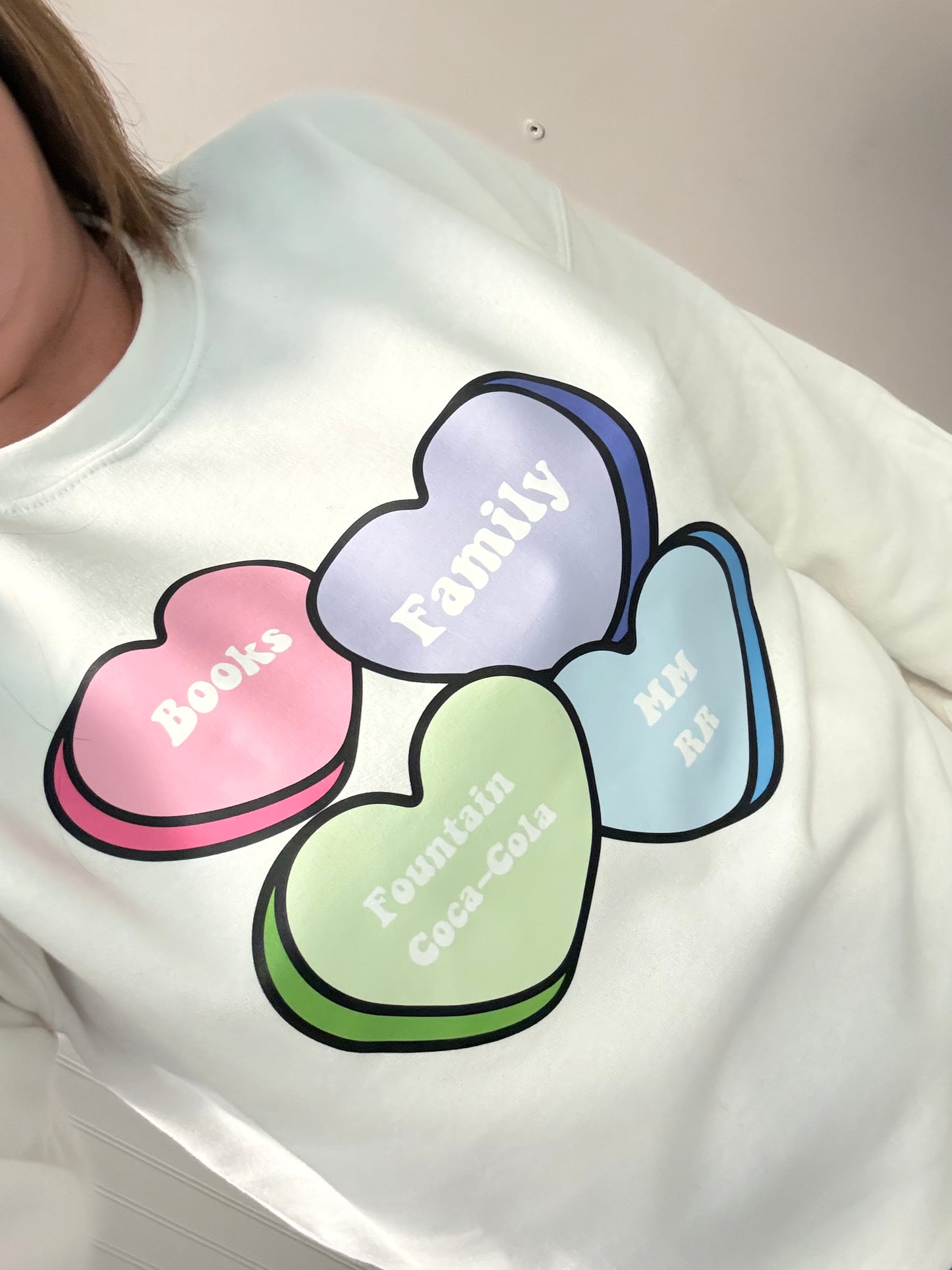 Personalized Conversation Heart Sweatshirt - ONLINE ORDER ONLY