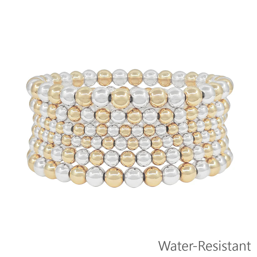 Gold & Silver Ball Bead Bracelet Set