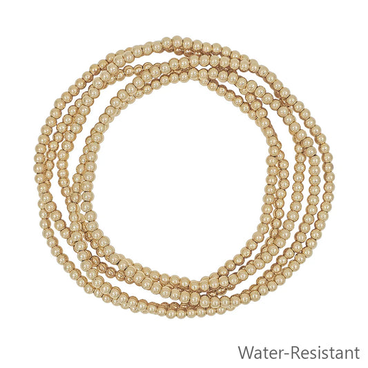 Mini Gold Ball Bead Bracelet Set