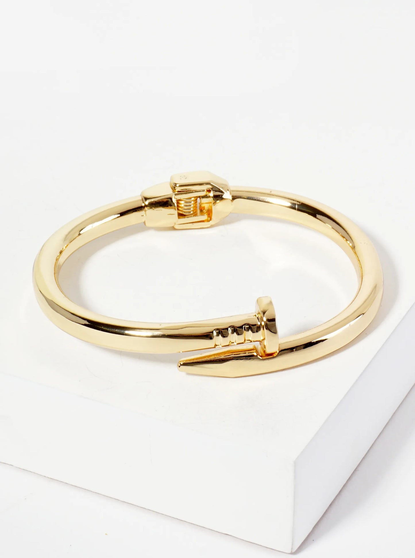 Nail Bangle Cuff Bracelet-Gold