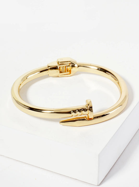 Nail Bangle Cuff Bracelet-Gold