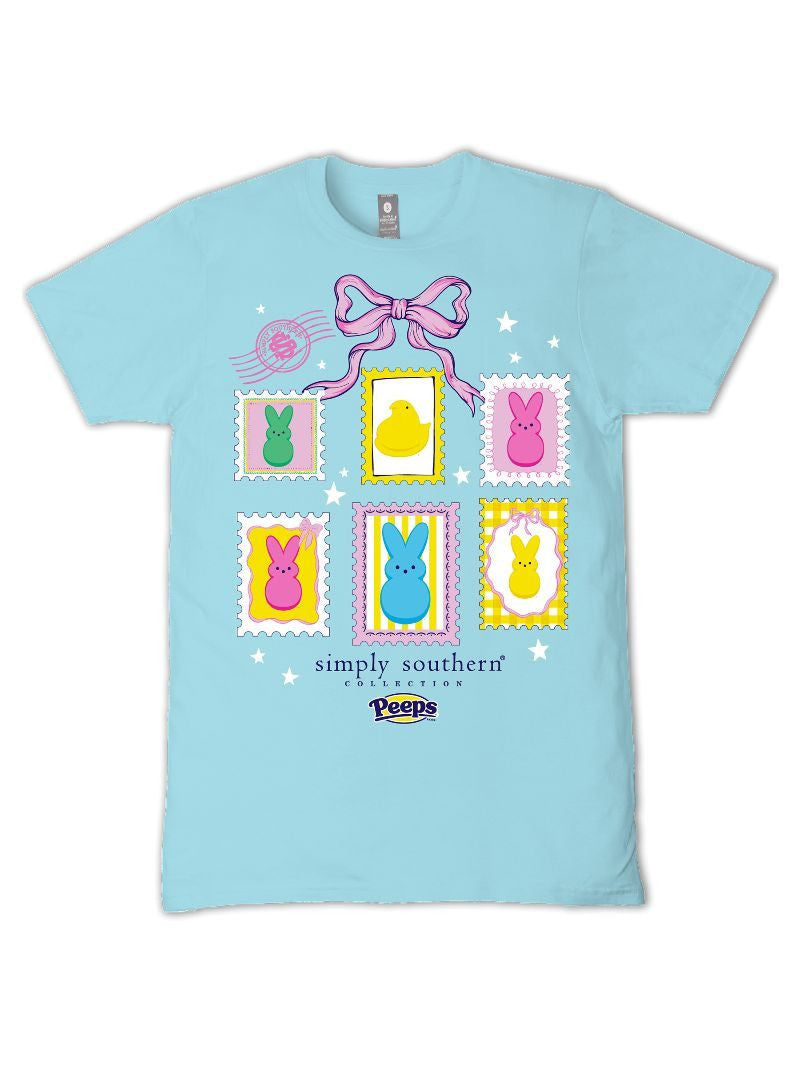 Simply Southern Peeps Stamps T-Shirt-Agean
