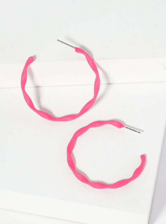 Color Coated Twist Hoop Earring