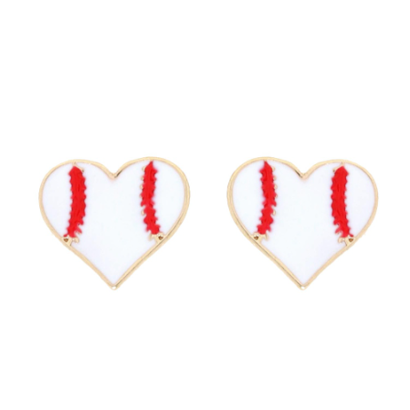 Sport Enamel Heart Stud Earring