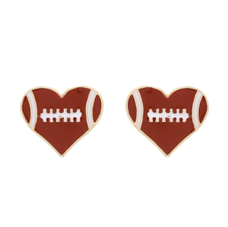 Sport Enamel Heart Stud Earring