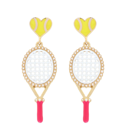 Enamel Sport Heart Drop Earring