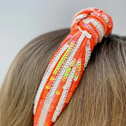 Sequin Stripes Knot Headband