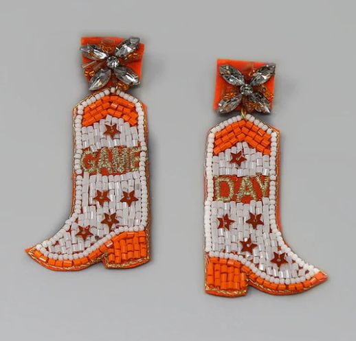 Game Day Boots Beaded Earring