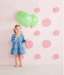 Denim Chambray Colorful Dot Dress W/ Personalization