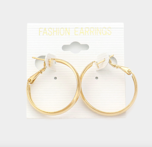 Metal Omega Closure Hoop Earring