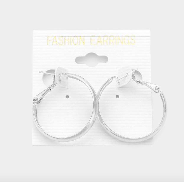 Metal Omega Closure Hoop Earring